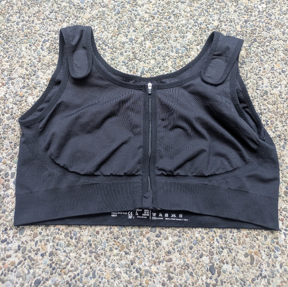 Amoena Pamela Zip Post Surgical Bra Black